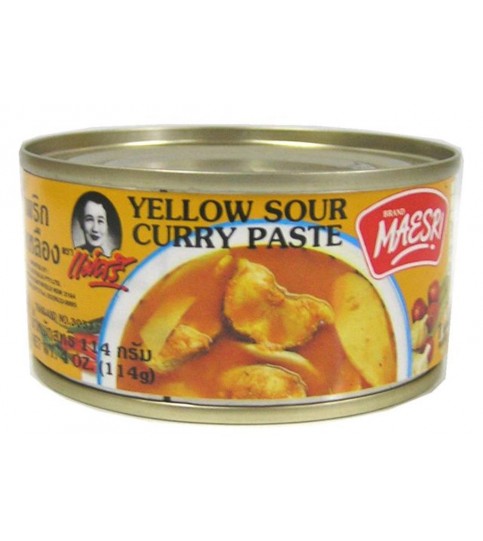 Maesri Yellow sour curry paste 114g เครื่องแกงเหลือง ตราแม่ศรี