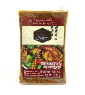 Sam Phao Tong Red Curry Paste 100g เครื่องแกงผัดเผ็ด 100g ตราสำเภาทอง