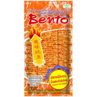 Bento Fish Snack Nam Prik Thai Original 20g ปลาหมึกอบเบนโตะ รส น้ำพริกตำรับไทย ซองสีส้ม 
