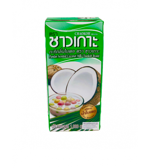 กะทิกลิ่นใบเตย ตราชาวเกาะ Chaokoh Pandan Scented Coconut milk UHT 1 litre