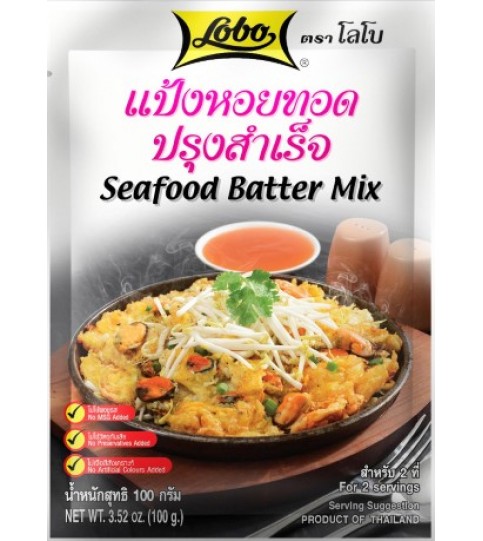 แป้งสำหรับทำหอยทอด ตราโลโบ้ Lobo Seafood Batter Mixed 100g