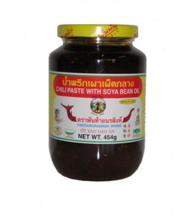 Pantai Chilli Paste with soya bean oil 454g น้ำพริกเผา ตราพันท้าย กระปุกใหญ่