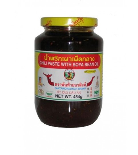 Pantai Chilli Paste with soya bean oil 454g น้ำพริกเผา ตราพันท้าย กระปุกใหญ่